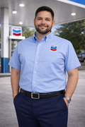 CHEVRON MEN'S SHORT SLEVE SHIRT WRINKLE FREE WITH CHEVRON LOGO
