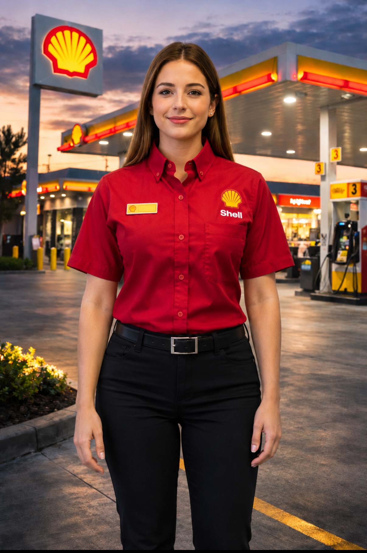 SHELL WOMEN'S SHORT SLEVE SHIRT WRINKLE FREE WITH SHELL LOGO (Copy)